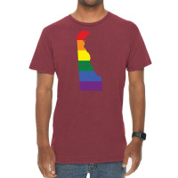 Delaware Rainbow Flag Vintage T-shirt | Artistshot