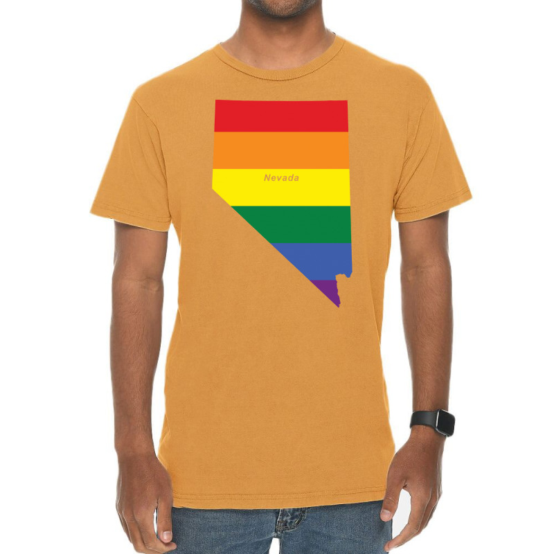 Nevada Rainbow Flag Vintage T-shirt | Artistshot