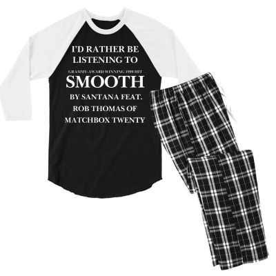 Rather Be Listening To Smooth Men's 3/4 Sleeve Pajama Set Designed By Bariteau Hannah
