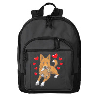 Bedouin Sheepdog T  Shirt Canaan Dog With Stuffed Animal And Hearts T Basic Backpack | Artistshot