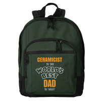 Ceramicist By Day Worlds Best Dad By Night Fathers Day Gift Basic Backpack | Artistshot