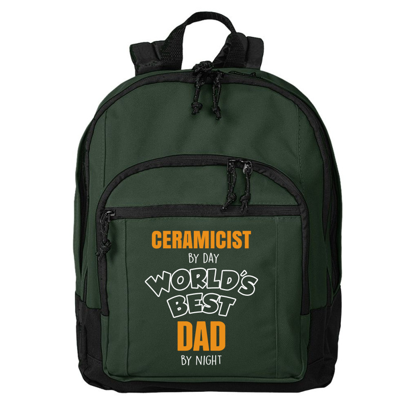 Ceramicist By Day Worlds Best Dad By Night Fathers Day Gift Basic Backpack | Artistshot