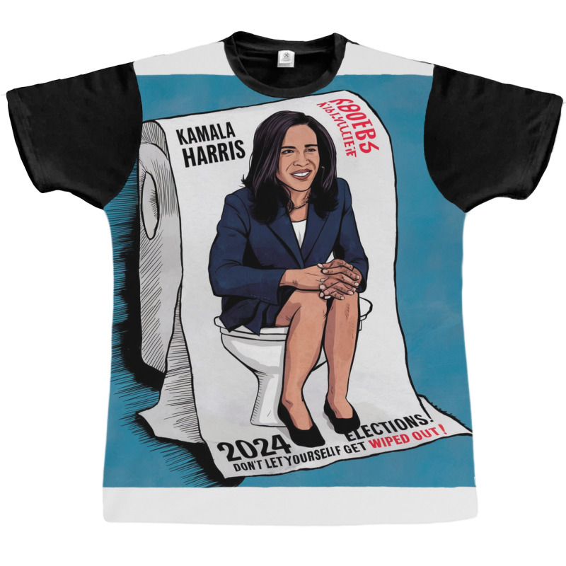 Kamala Harris On Toilet Paper Graphic T-shirt | Artistshot