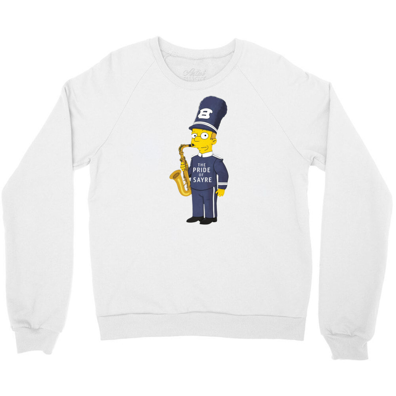 Simpson Holding The Saxophone Crewneck Sweatshirt by Donna Schennum | Artistshot