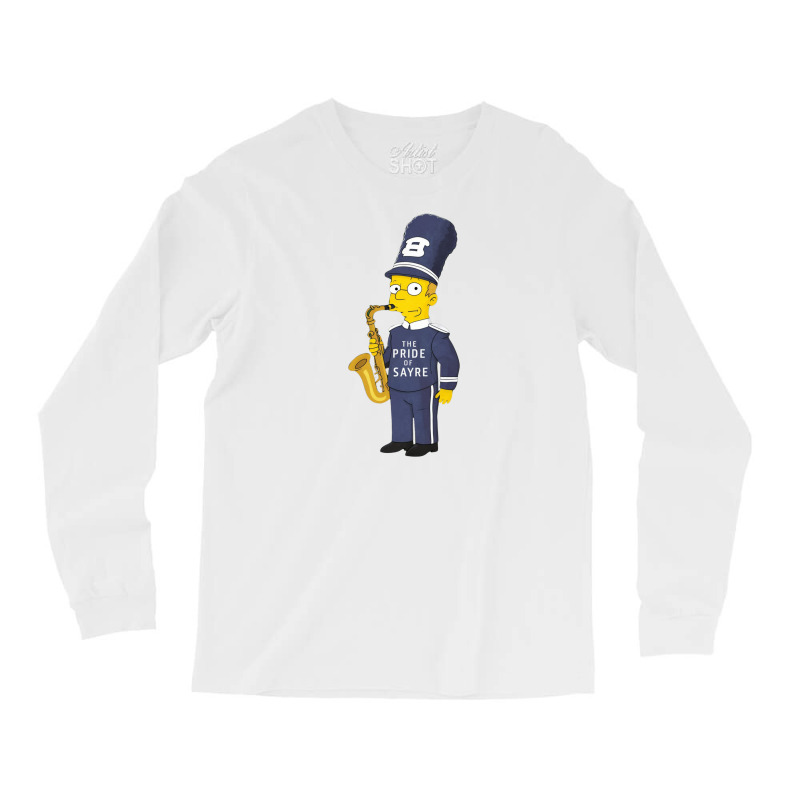 Simpson Holding The Saxophone Long Sleeve Shirts by Donna Schennum | Artistshot