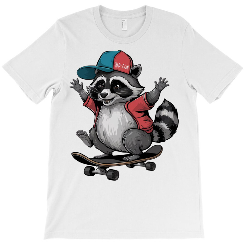 Skateboarding  Raccoon T-Shirt by Donna Schennum | Artistshot