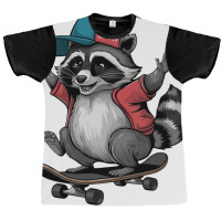 Skateboarding  Raccoon Graphic T-shirt | Artistshot