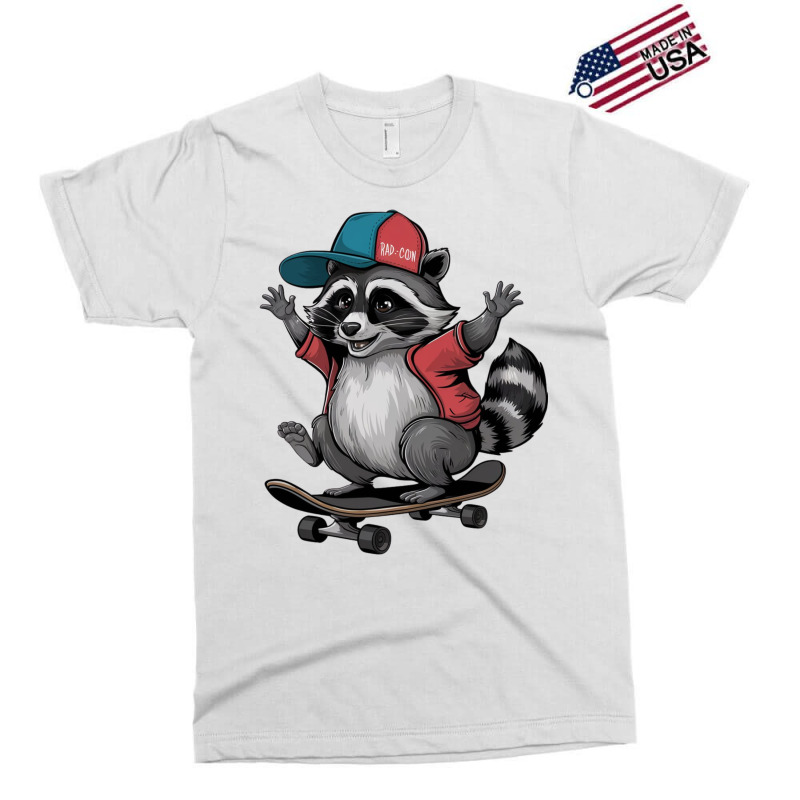 Skateboarding  Raccoon Exclusive T-shirt by Donna Schennum | Artistshot