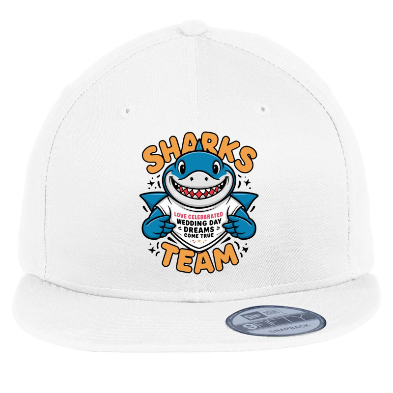 Sharks Team Flat Bill Snapback Cap | Artistshot