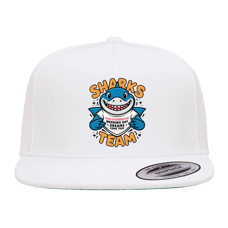 Sharks Team 5 Panel Snapback Cap | Artistshot