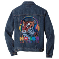 A Tiger Wearing Headphones Men Denim Jacket | Artistshot