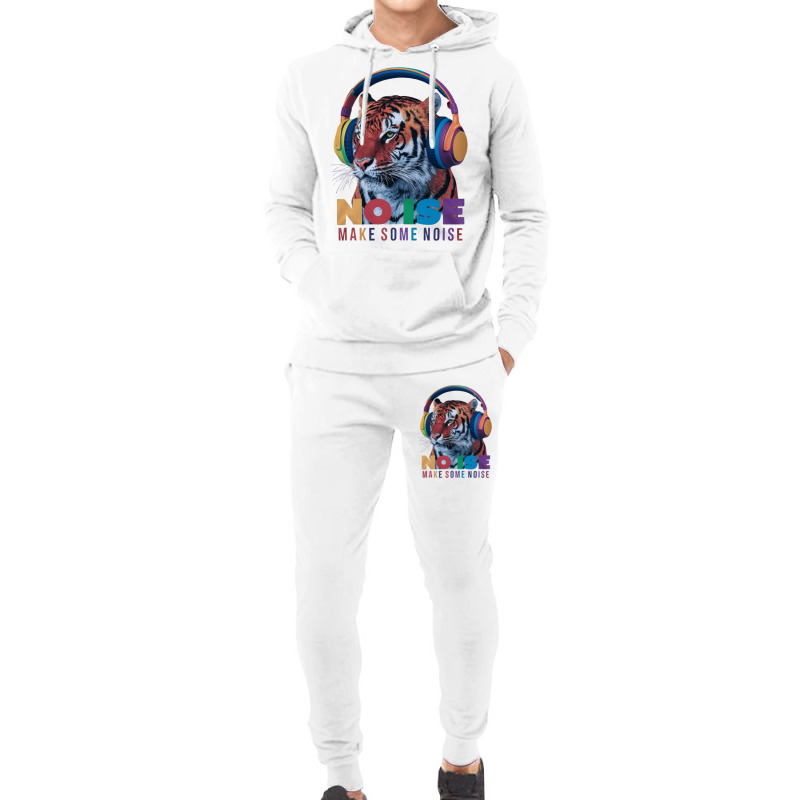 A Tiger Wearing Headphones Hoodie & Jogger set by Donna Schennum | Artistshot