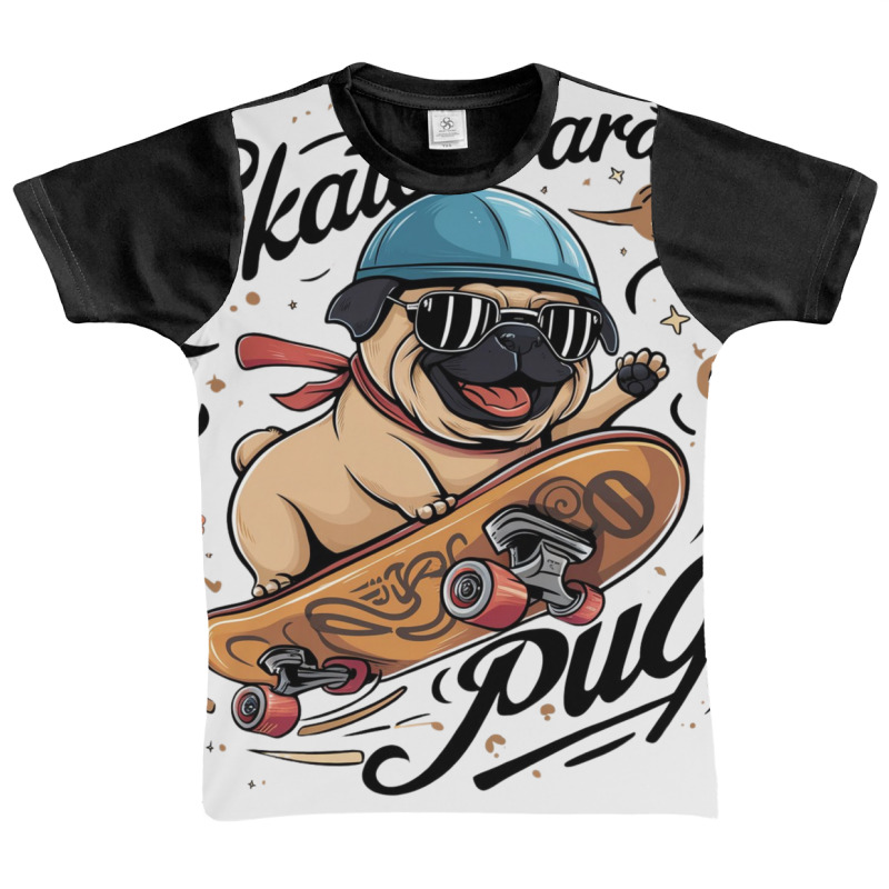 Skateboard Pug Graphic Youth T-shirt by Donna Schennum | Artistshot