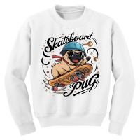 Skateboard Pug Youth Sweatshirt | Artistshot