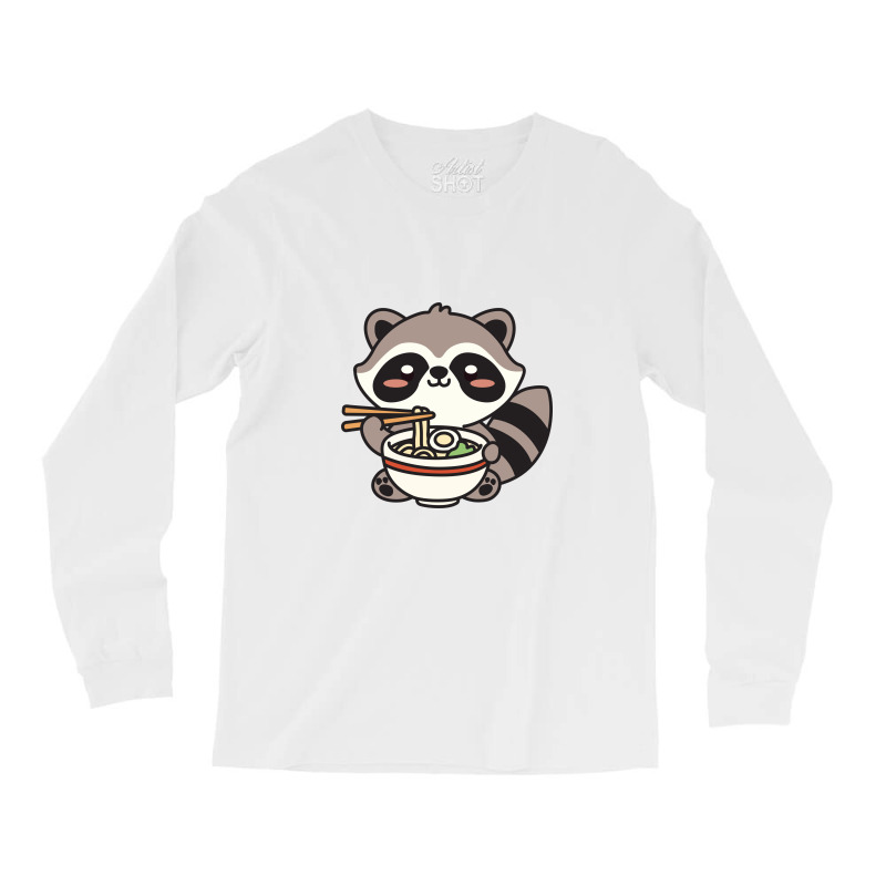 Raccoon Eating Ramen Noodle Long Sleeve Shirts by NQArtist | Artistshot