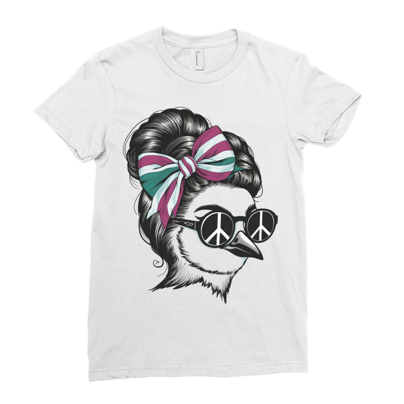 A Bird With Her Hair Elegantly Styled Ladies Fitted T-Shirt by John Nichols | Artistshot