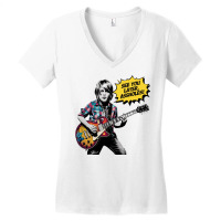 A Little Boy With Kurt Cobain Style Playing Guitar Women's V-neck T-shirt | Artistshot