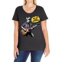 A Little Boy With Kurt Cobain Style Playing Guitar Ladies Curvy T-shirt | Artistshot