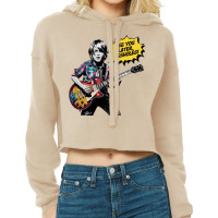 A Little Boy With Kurt Cobain Style Playing Guitar Cropped Hoodie | Artistshot