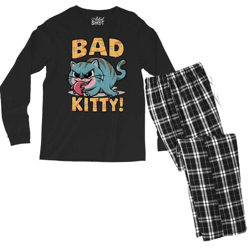 Bad Kitty Men's Long Sleeve Pajama Set by John Nichols | Artistshot