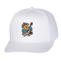 Illustration Bird Playing Biola Trucker Cap | Artistshot