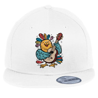 Illustration Bird Playing Biola Flat Bill Snapback Cap | Artistshot