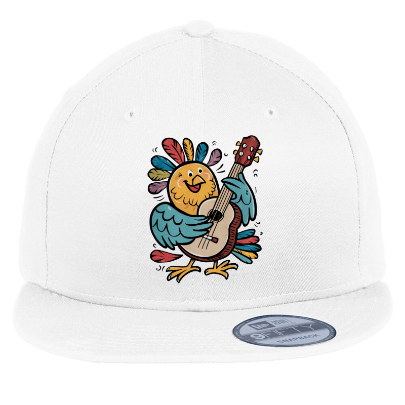 Illustration Bird Playing Biola Flat Bill Snapback Cap by John Nichols | Artistshot