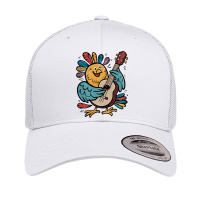 Illustration Bird Playing Biola Retro Trucker Cap | Artistshot