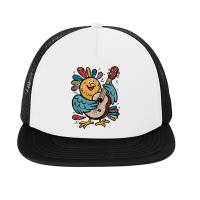 Illustration Bird Playing Biola Foam Snapback Hat | Artistshot