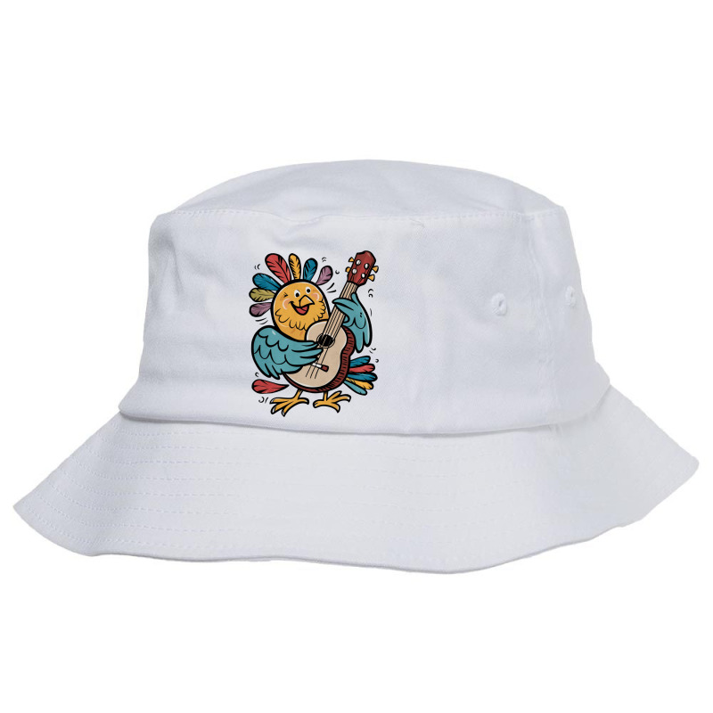 Illustration Bird Playing Biola Bucket Hat by John Nichols | Artistshot