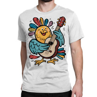 Illustration Bird Playing Biola Classic T-shirt | Artistshot