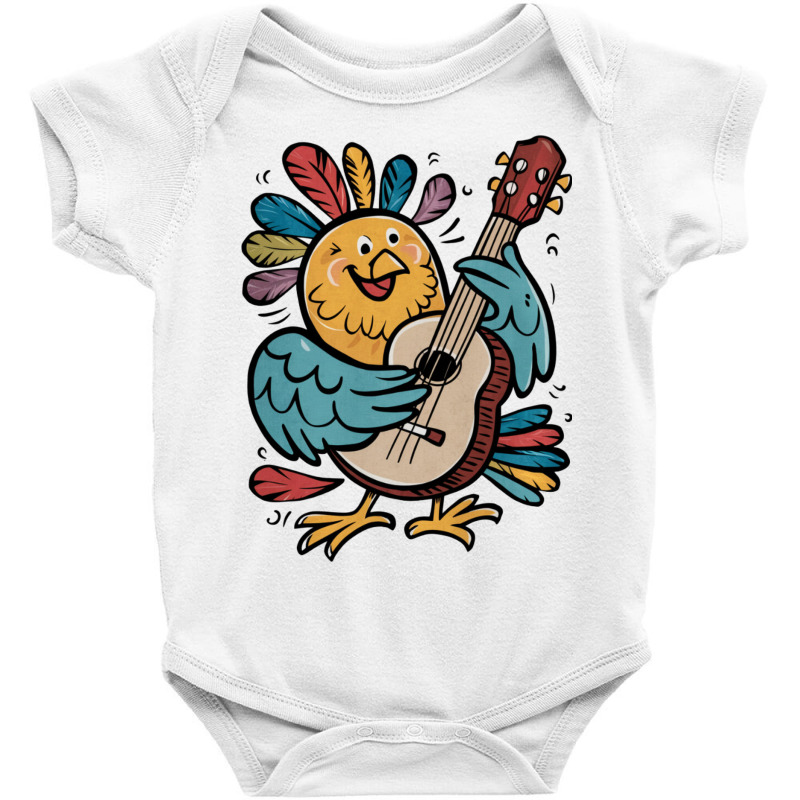 Illustration Bird Playing Biola Baby Bodysuit | Artistshot