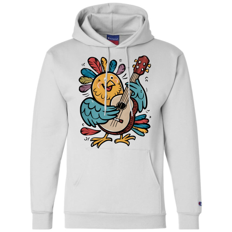 Illustration Bird Playing Biola Champion Hoodie | Artistshot