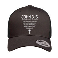 John 316 Bible Verse Scripture Christians Character Animae Retro Trucker Cap | Artistshot