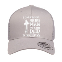 I Only Kneel For One Man And He Died On The Cross Jesus Retro Trucker Cap | Artistshot