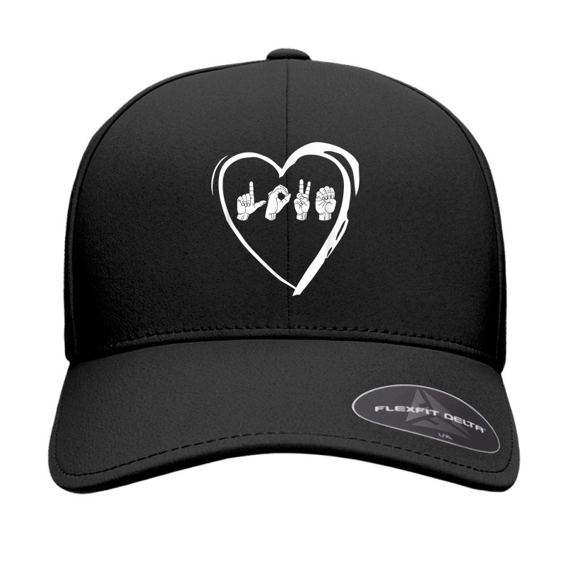 Love Sign Language Heart Asl Valentine's Day Gift Seamless Cap by PhoebeHaggett | Artistshot