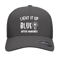 Light It Up Blue Autism Shirt I Wear Blue For Awareness Seamless Cap | Artistshot