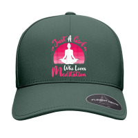 Vintage Meditation Lover Just A Girl Who Loves Meditation T Shirt Seamless Cap | Artistshot