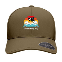 Petersburg T  Shirt Petersburg Alaska Distressed Orca Killer Whale Wav Seamless Cap | Artistshot