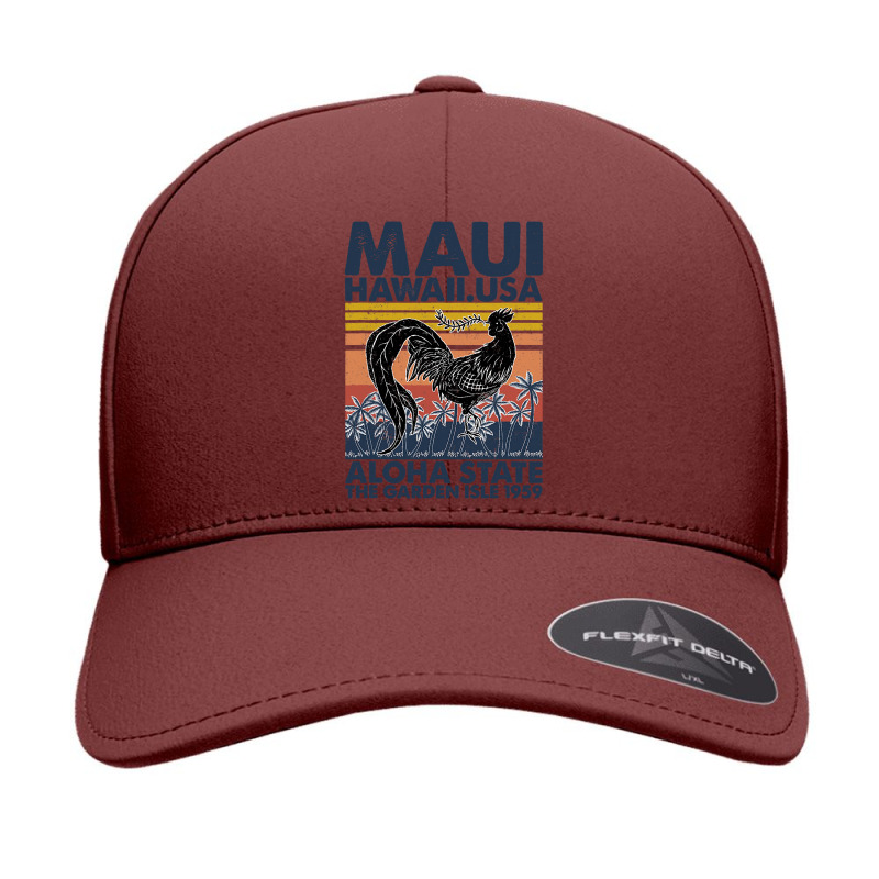 Chicken Vintage Maui Valley Isle Aloha State With Chicken Retro 143 He Seamless Cap by golferu | Artistshot