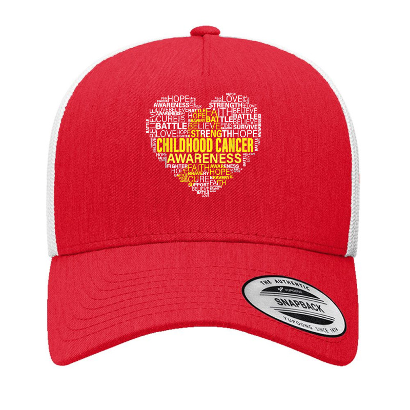 Childhood Cancer Awareness Heart Support Strong Warrior T Shirt Yupoong Trucker Cap | Artistshot