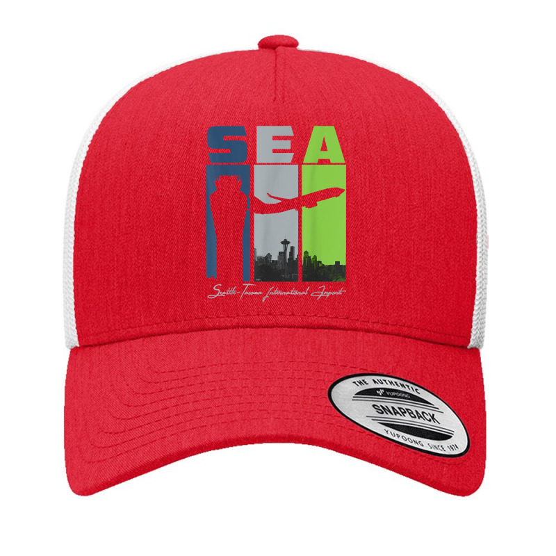 Sea Seattle Tacoma International Airport Seatac Retro Art T Shirt Yupoong Trucker Cap by juleakuehneman | Artistshot