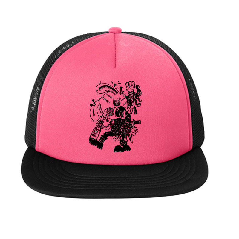 Rabid Rabbit Rampage Foam Snapback hat by liqualyfu | Artistshot