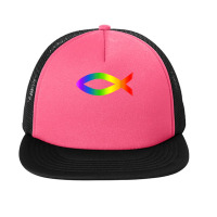 Ichthys Rainbow Christian Fish Symbol Homosexuality T Shirt Foam Snapback Hat | Artistshot