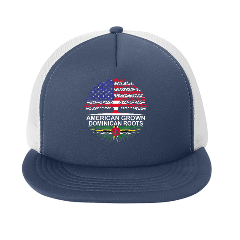 American Grown Dominican Roots Dominica Flag T Shirt Foam Snapback hat by ebertfran1985 | Artistshot