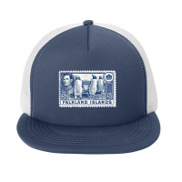 Vintage Falkland Islands Postage Stamp Design Foam Snapback Hat | Artistshot