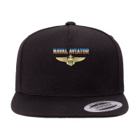 Fly Naval Aviator Classic Naval Officer Pilot Wing Navy Side Long Slee 5 Panel Snapback Cap | Artistshot