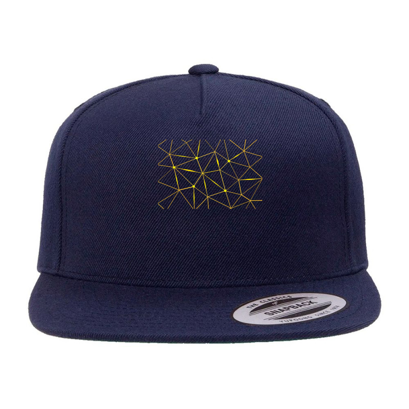 Pattern Design T  Shirt Geometric Black Triangles Gold Lines T  Shirt 5 panel snapback cap by graysonmante940 | Artistshot