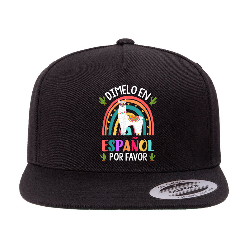 Dimelo En Espanol Por Favor Bilingual Spanish Teacher T Shirt 5 panel snapback cap by adam.troare | Artistshot