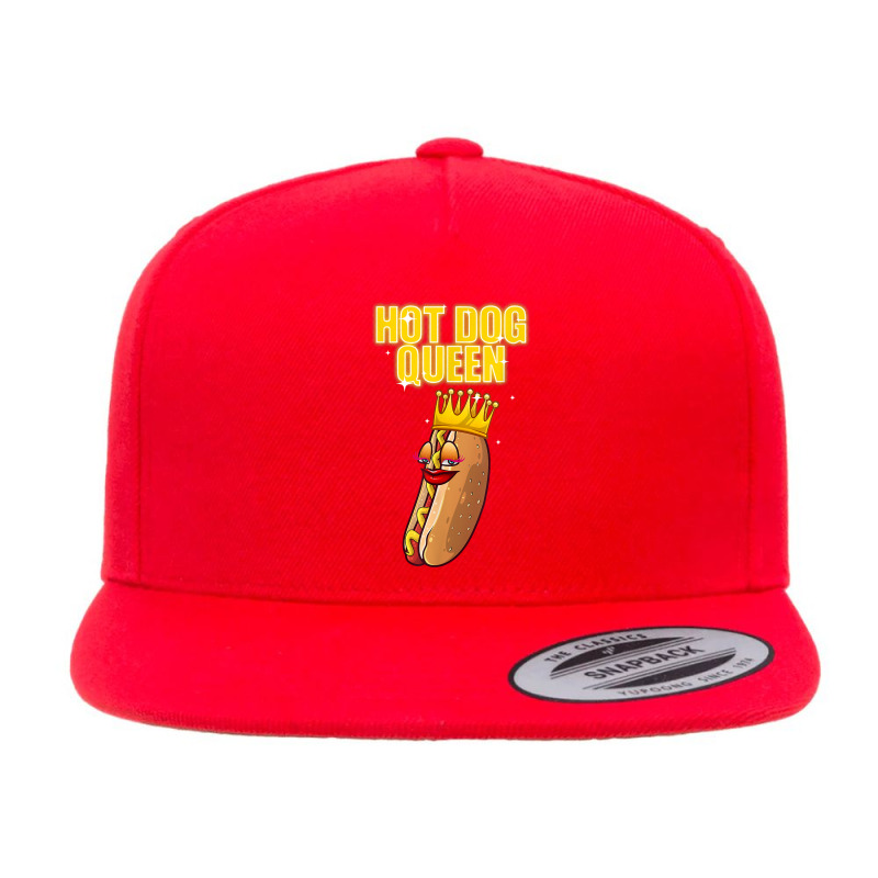 Funny Hot Dog For Women Girls Grilled Wiener Sausage Buns T Shirt 5 panel snapback cap by TeaMenShop | Artistshot